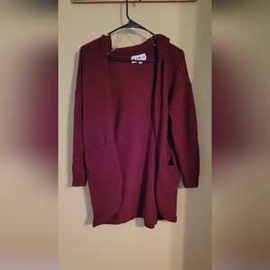 Fuzzy cardigan w/ pockets